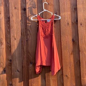 Silky embroidered tank blouse